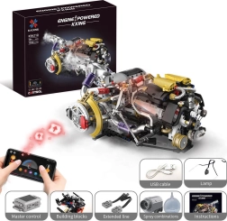 Konstrukcijski komplet motorja z USB, LED osvetlitvijo in dimnim učinkom (1394 kosov)