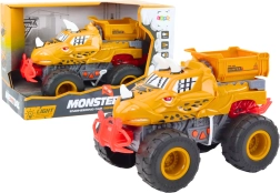 Otroški terenski dinozavrski avtomobilček z frikcijskim pogonom oranžen