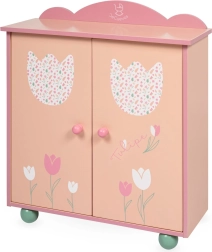 Lesena garderobna omara za punčke z dodatki TULIPE