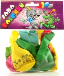Nafukljivi baloni s potiskom – mešanica barv, 9 kos
