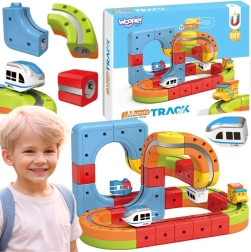Magnetni konstrukcijski komplet z električnim vlakcem WOOPIE Magic Cube Train, 32 delov