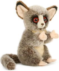 Pliasta opica galago v sedeem poloju, 18 cm