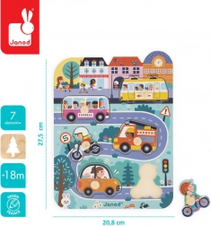 Janod - Lesene sestavljanke V mestu, 6 kosov, 18 mesecev +