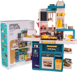 Otroška interaktivna kuhinjica s paro, lučkami in zvoki, 80 delov – Modra