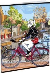 Zapisovalna knjiga LUX A5, črtasta, 96 listov, mešanica 16 motivov