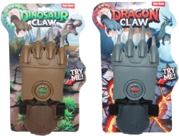 Spring-loaded dragon/dinosaur claws plastic 11 × 29 cm, 2 colors