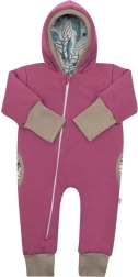 Podložen pomladni pajac s kapuco New Baby Spring rožnato-vijoličen