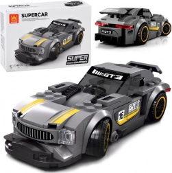 Tehnični komplet športni avto srebrn 174 delov z nalepkami