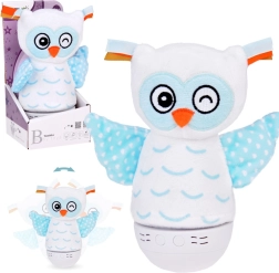 Plišasta sova – nočna lučka z menjavanjem barv in glasbeno skrinjico za otroke