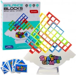 Uravnoteženi stolp Tetris - spretnostna igra z 48 kockami in 22 kartami