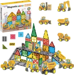 Woopie magnetne gradbene kocke z gradbenimi stroji, 30 delov