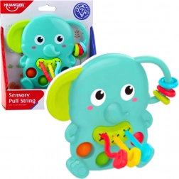 Senzorični ropotuljica slon zelen z gibljivimi elementi