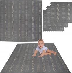 Humbi penasta puzzle podloga 9 kosov, siva, 180 × 180 × 1 cm