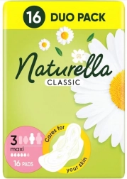 naturella classic maxi vložki s krilci, 16 kos