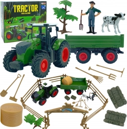 Mini kmetija traktor z živalmi in orodji Woopie