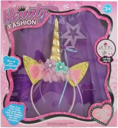 Otroški kostumski komplet samorog – tutu krilo, naglavni obroč in čarobna paličica