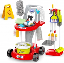 woopie otroški čistilni voziček 3v1 xxl, 29 delov – rdeč