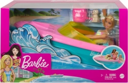 Barbie motorni čoln s punčko in kužkom