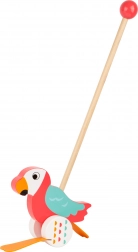 Small foot potiskani papagaj Lori – leseni potiskač za prve korake
