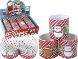 kultna rdeče‑bela vzmet s prazničnim motivom 6 cm