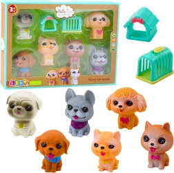 Gumijaste figurice s kužki z zvokom - set 6 kosov