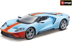 kovinski model bburago ford gt 2019 1:32 svetlo modra/oranžna