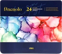 Finenolo Watercolor Pencils in a Tin Box, 24 Colors