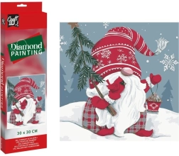 Diamantno slikanje Božični škratek 30 × 30 cm