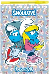 zvezek Smrkci s pisalom, spiralni črtni in prazni, 15 × 22 cm