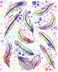 nalepke za likanje s peresi – velik list 20 × 30 cm