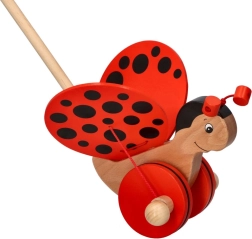 Leseni potiskani polžek pikapolonica na palici