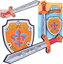 Penasti viteški komplet: meč in ščit z lilijo