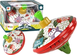 Tradicionalni kovinski vrtavka z motivom Božička