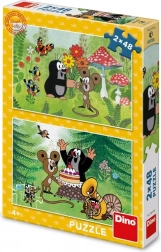 Dino puzzle Krtek – Praznovanje 2×48 kosov