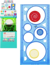 Spirograph template with circular gears