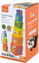 Lesene gradbene kocke za otroke od 12 mesecev