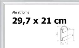 Aluminijast srebrn okvir A4 29,7 × 21 cm