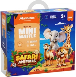 Konstrukcijski set Mini Waffle - Safari živali 100 kosov