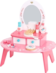 Lesena rožnata toaletna mizica z ogledalom TOOKY TOY