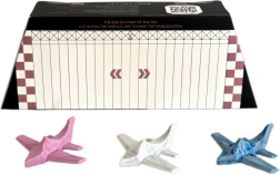 Toddleroad Hangár Marble – komplet 3 ergonomskih silikonskih letal z funkcionalno škatlo