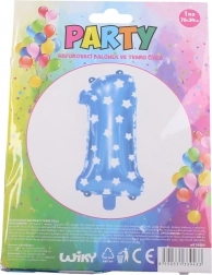 Modri balon številka 1 z zvezdicami