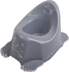 Predvajajoči otroški kahlic s proti zdrsu Sova, siv