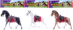 Plastični konjiček s semišasto površino 16 cm