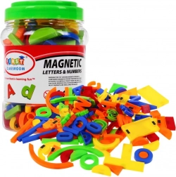Set barvnih magnetnih črk, številk in oblik, 128 kosov