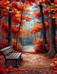 Norimpex diamantno slikanje – klop v parku 30 × 40 cm