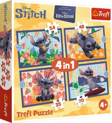 puzzle 4v1 počitnice na havajih - disney stitch trefl