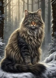 Diamantno slikanje Maček v gozdu 30x40 cm