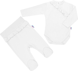 Dvodelni komplet za dojenčka New Baby Stripes, bel