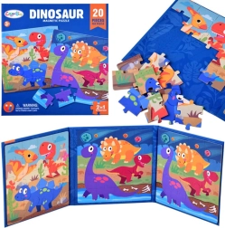 Magnetna knjižica puzzle dinozavri, 40 kosov