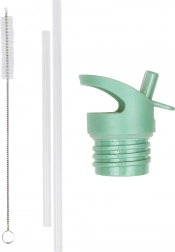 A Little Lovely Company komplet zamaška, krtačke in slamice za steklenico iz nerjavečega jekla 350 ml – Prijatelji